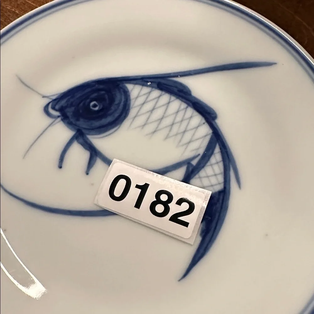 Set of 6 Blue and White Koi Fish 7 in Jingdezhen Porcelain Plates from China